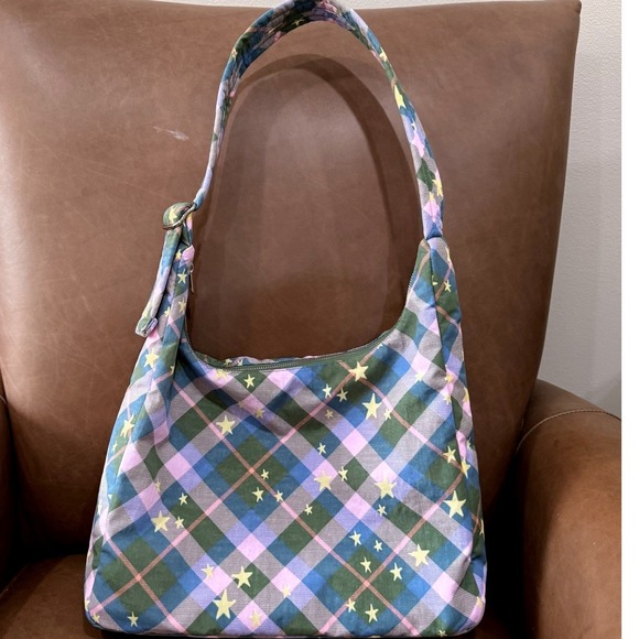 BAGGU Handbags - Baggu Shoulder Bag Green Star Plaid